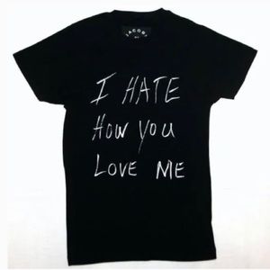 MARC BY MARC JACOBS I Hate How You Love Me Black Tee Quote Unisex T-Shirt Size M